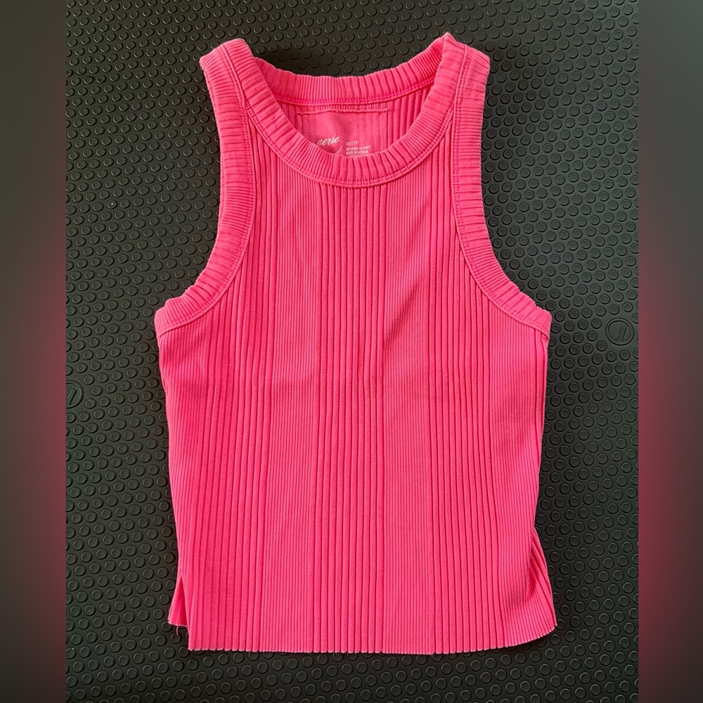 Hot pink ribbed tank